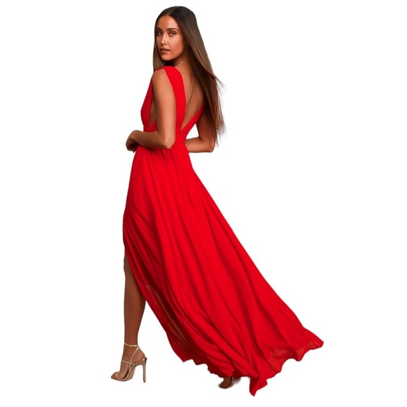 Lulu’s Heavenly Hues Red Maxi Dress Medium (sz 6-8) - Picture 2 of 10